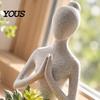 Dekorative Meditationsstatue 3D-gedruckte Yoga-Figur Blumentopf für Sukkulenten und Luftpflanzen, Minimalistisches Heimdekorationsornament Zen-Stil Skulptur