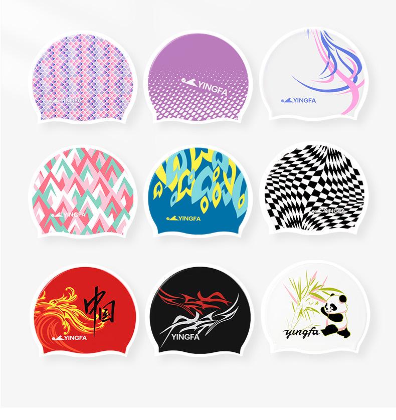 Yingfa Waterproof Silicone Swim Cap for Women and Men – Elastic, Comfortable, Non-Constricting, Hair Protection