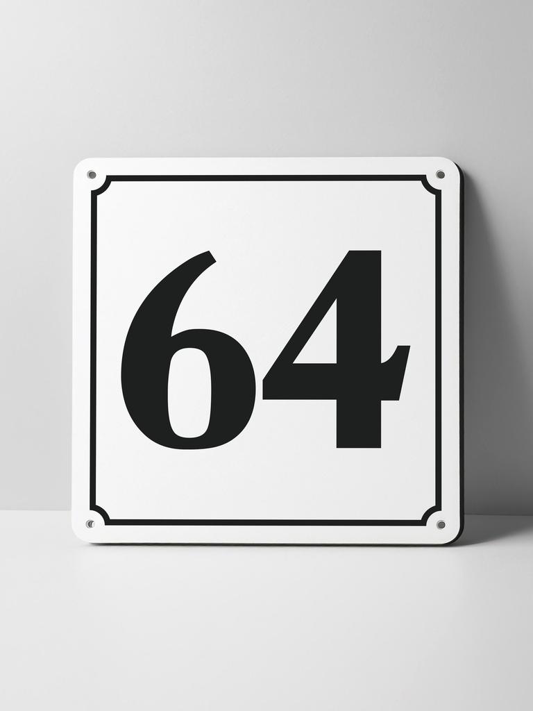 Metal Sign Black House Number On White Background Outdoor Wall Art Decor