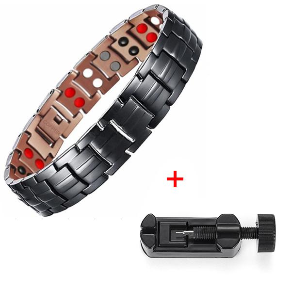 22CMTrendy Pure Copper Magnetic Pain Relief Bracelet for Men Therapy Magnets Bangle Link Chain Women Health Care Jewelry Wholesale