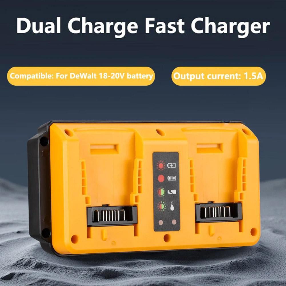 1.5m Dual Charging Fast Charger with 4 Types of Connectors for Dewei Electric Tools Compatible with 14.4-18V Lithium Battery