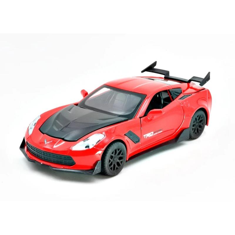 1/32 Corvette Supercar Model Car Metal Diecast  Alloy Car Simulation Pull Back Vehicles Cars Toys for Kids Gifts for Children