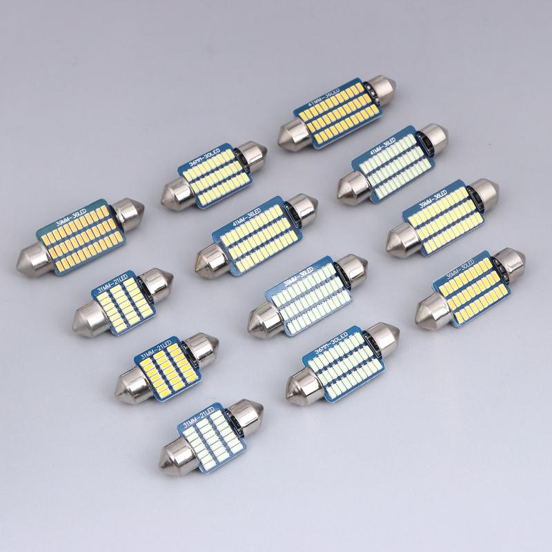 6 stk C5W LED-pærer Canbus Festoon LED For Bilens Interiør Tak Bagasjerom Skiltlys 12V 300LM 6500K Hvit