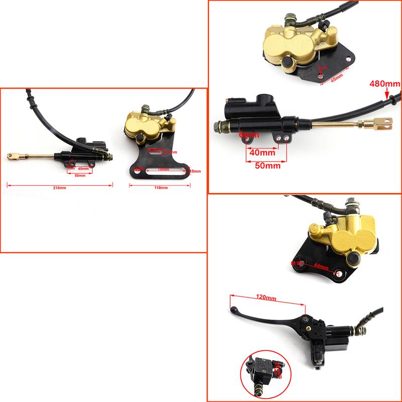 Kit de Freio a Disco Hidráulico Dianteiro / Traseiro para Motocicleta Para a Maioria das Motos de Cross Pit Dirt Bike 50cc-125cc BBR TTR CRF 50 XR Apollo