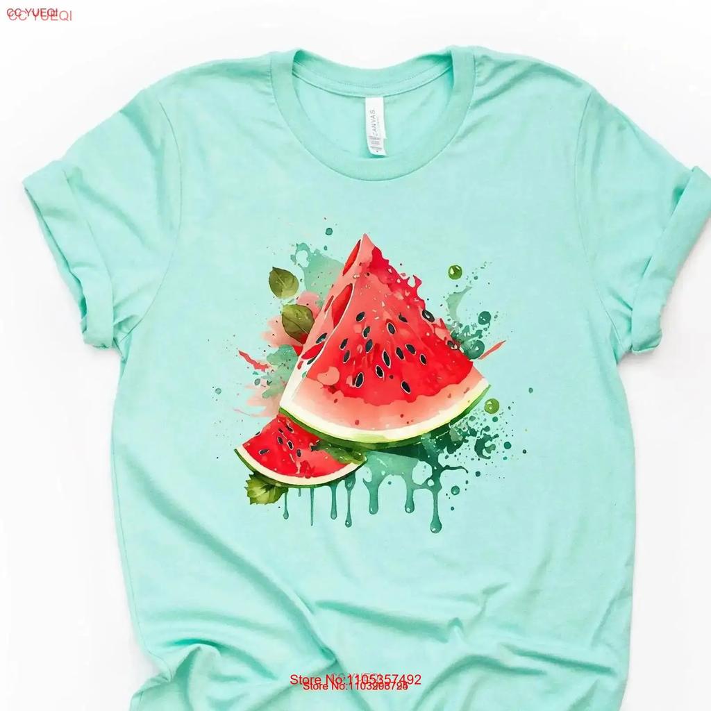 Summer T Shirt Watermelon Slices Dripping Cute Watermleon Design On Premium Unisex 3 Color Choices Plus Sizes Available
