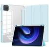 For Xiaomi Tablet 6 Protective Case with Pen Slot 11in Tri-fold Leather Case Acrylic Transparent 6pro Shell