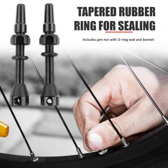 2Pcs 40mm CNC Alloy Tire Valve Stem for Tubeless Mountain Road