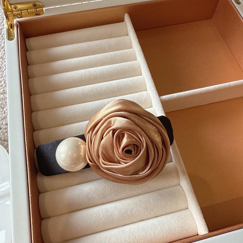 Koreanische Retro Satin Rose Haarnadel für Damen, Hohe Qualität, Elegante und Exquisite Haarspange