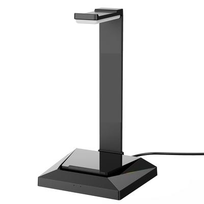 1 Stück RGB Leuchtender Headset-Halter Kopfhörer Ausstellungsständer Integrierter USB-Halter