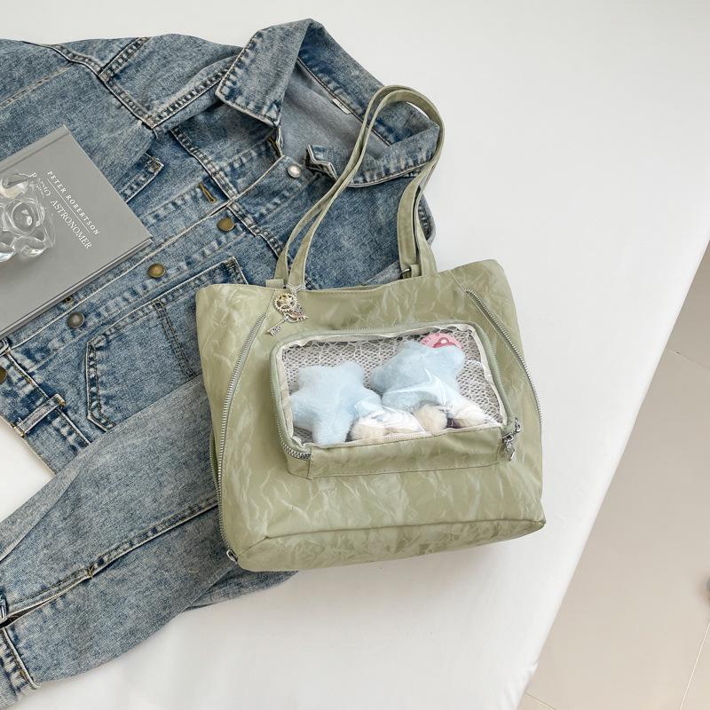 

Модная прозрачная сумка через плечо женская 2025 новая универсальная простая сумка-тоут большой вместимости, студенческий рюкзак в иностранном стиле, тренд