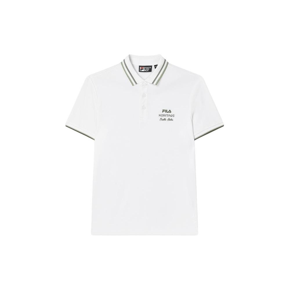 Fila Letter Fashion Casual Short Sleeve Polo Shirt Men Polo Shirts White F11M418105F-WT