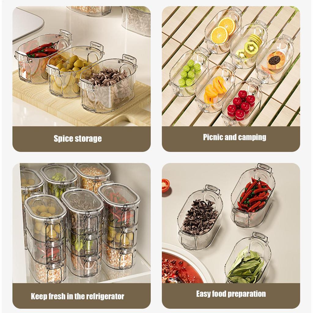 Seasoning Organizer Clear Airtight Reusable Jar Salt Jar with Lid for Condiment Household Cooking Dining Baking Bathroom