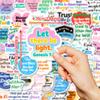 10/30/56pcs Motivational Jesus Phrase Graffiti Stickers Bible Verse Faith Decals Waterproof Graffiti Stationery Diary Sticker