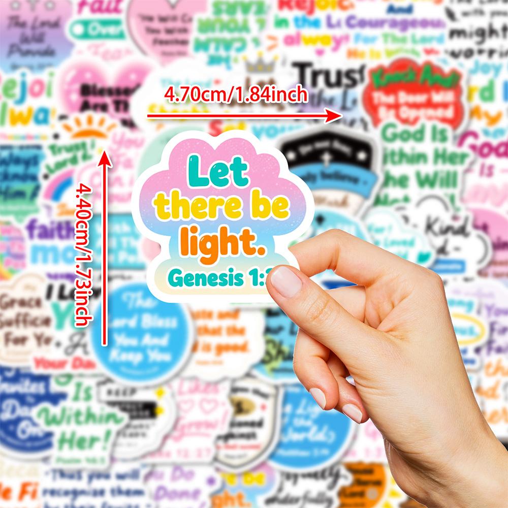 10/30/56pcs Motivational Jesus Phrase Graffiti Stickers Bible Verse Faith Decals Waterproof Graffiti Stationery Diary Sticker