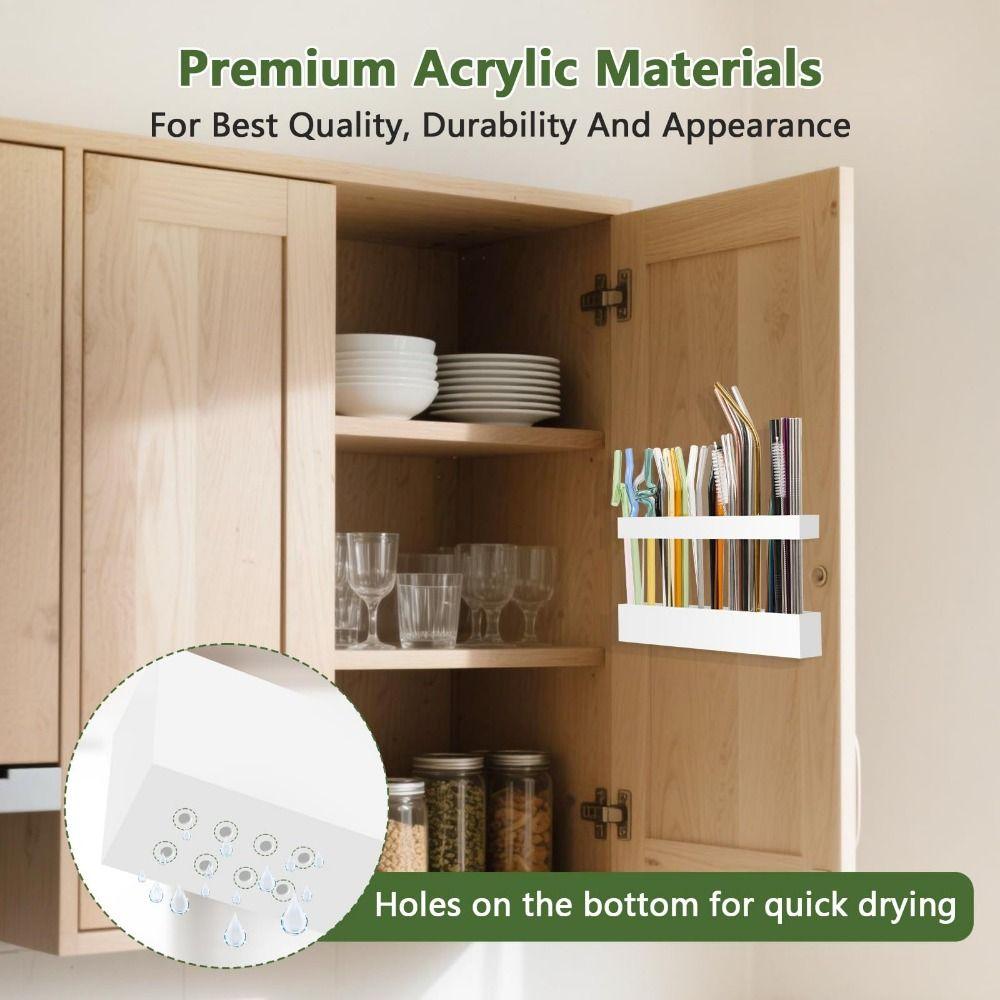 Reusable Drinking Straw Holder Organizer Acrylic Straw Holders Dispenser Straw Storage Rack  Bar
