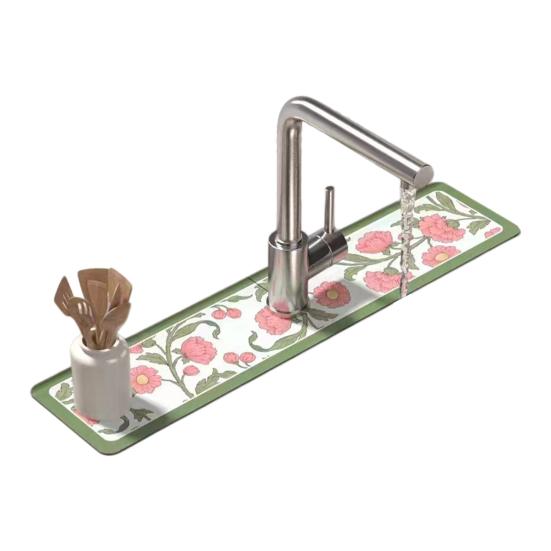 Kitchen Sink Drain Mat Super Absorbent Faucet Splash-Proof Table Mat Waterproof Foldable Bathroom Countertop Mat