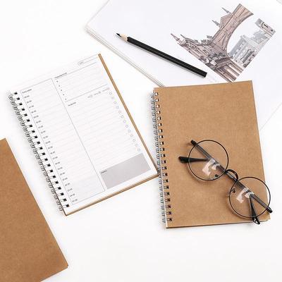 Kraftpapier-Notizbuch, tragbar, Agenda, Zeitplan, To-do-Checkliste, Tagesplaner, Büro, A6830