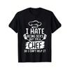 Funny Chef Saying Men's T-Shirt - "I Hate Being Sexy But I'm A Chef" Graphic Print, Black with White Text, Short Sleeve Regular Fit Casual Kitchen