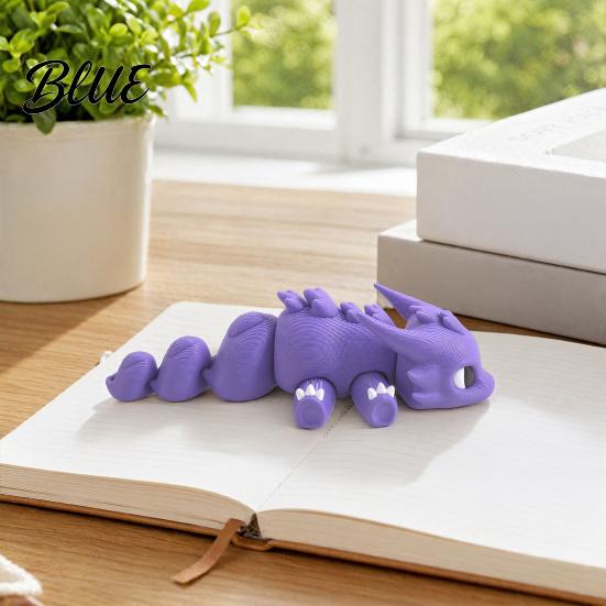 Seamless 3D Printed Figure Dragon Figurine with Movable Joints Durable Stress Relief Toy Exquisite Details Ornament Cute Mini Desktop Decoration