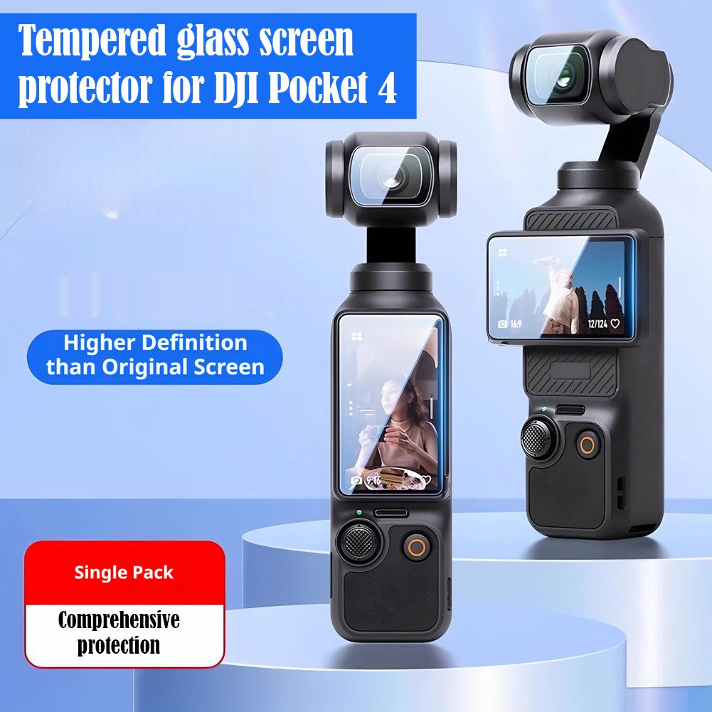 Tempered Glass Screen & Lens Protector For DJI Pocket 4 Anti-Scratch Screen Protector For DJI Osmo Pocket 4 Camera Film