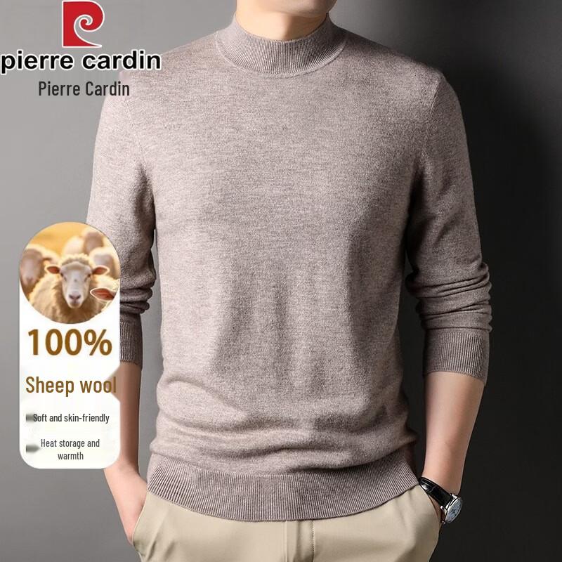 Pierre Cardin Men's Semi-High Collar Wool Blend Knit Sweater