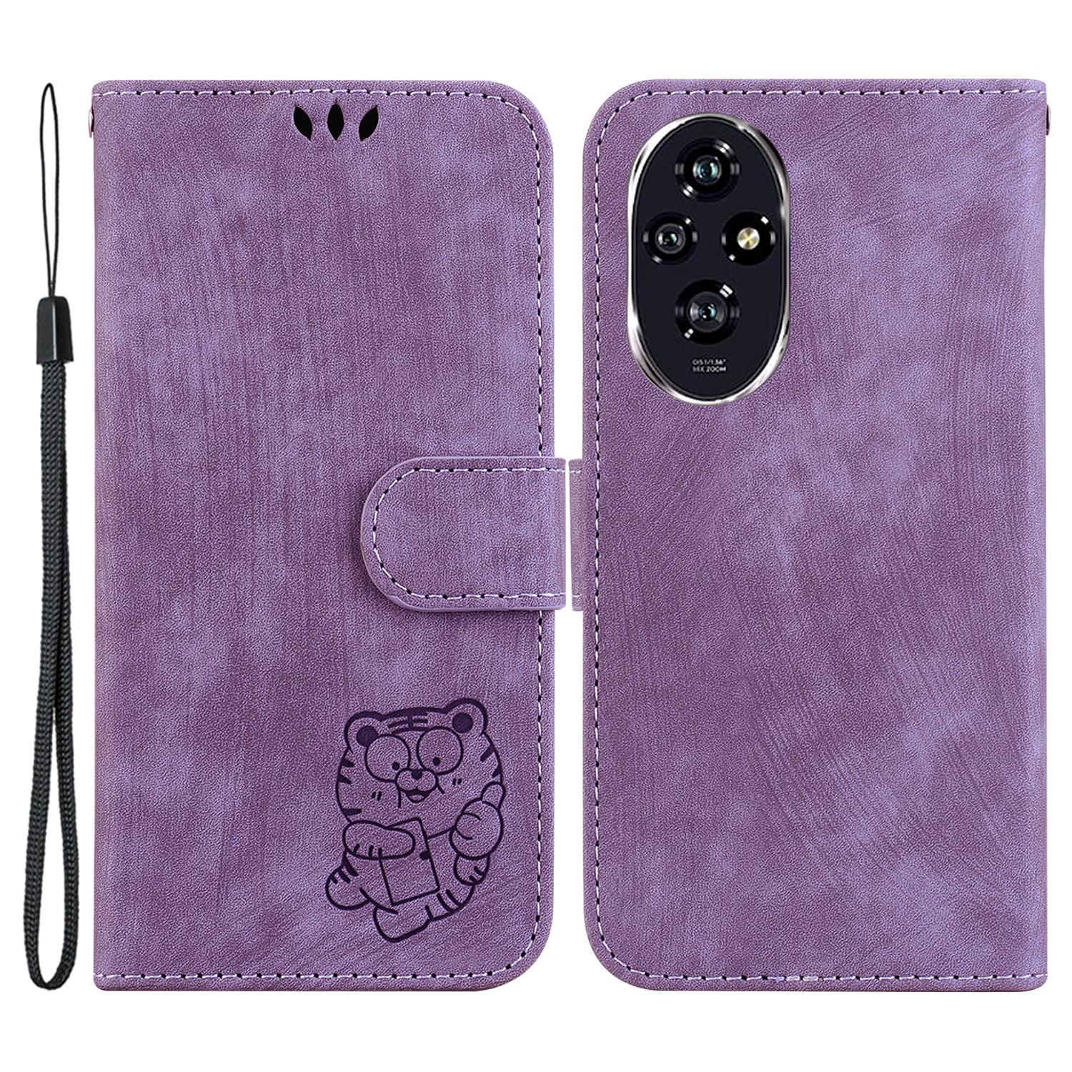 

For Honor 200 5G Wallet Case Cute Tiger Imprint Leather Phone Cover C