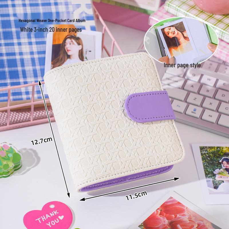 A5 PU Card Album - Chasing Stars: 3-inch Postcard & Idol Card Storage, Four-Grid Polaroid Album