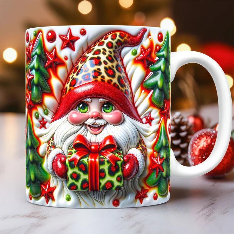 3D Christmas Christmas Ceramic Coffee Maker Cup Tea Cup Gnome Underground Treasure Patron Saint