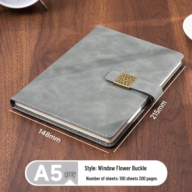 A5 Sheepskin Soft Leather Notebook – Customizable, Logo Printable, Thick Business Office Design