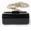 Great CHANEL Necklace Matelasse Bag Motif COCO Mark Pill Case Leather Chain B22P Used