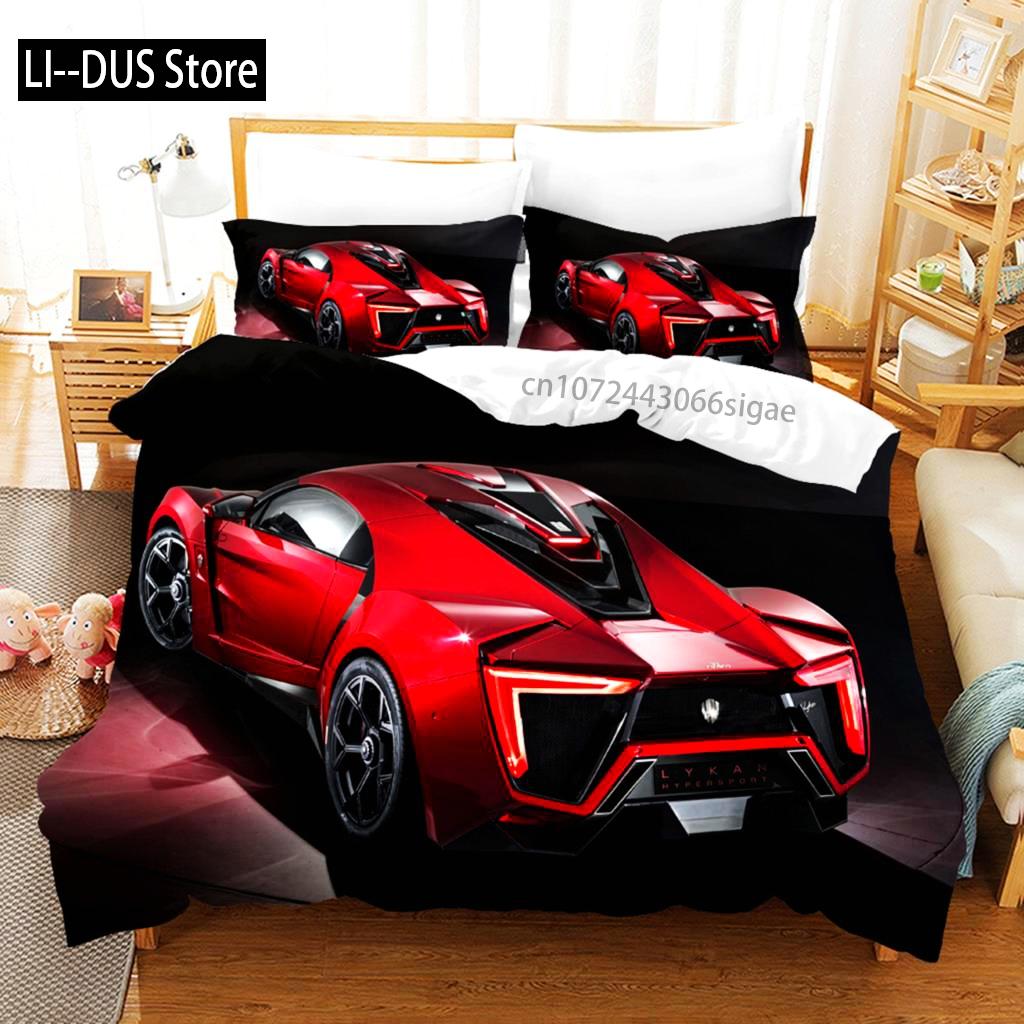 Sports Car Duvet Cover Race Car Cool Car Bedding Sets Polyester For Teens Kids Boys Cool Bedroom Decoration Modern Design Theme