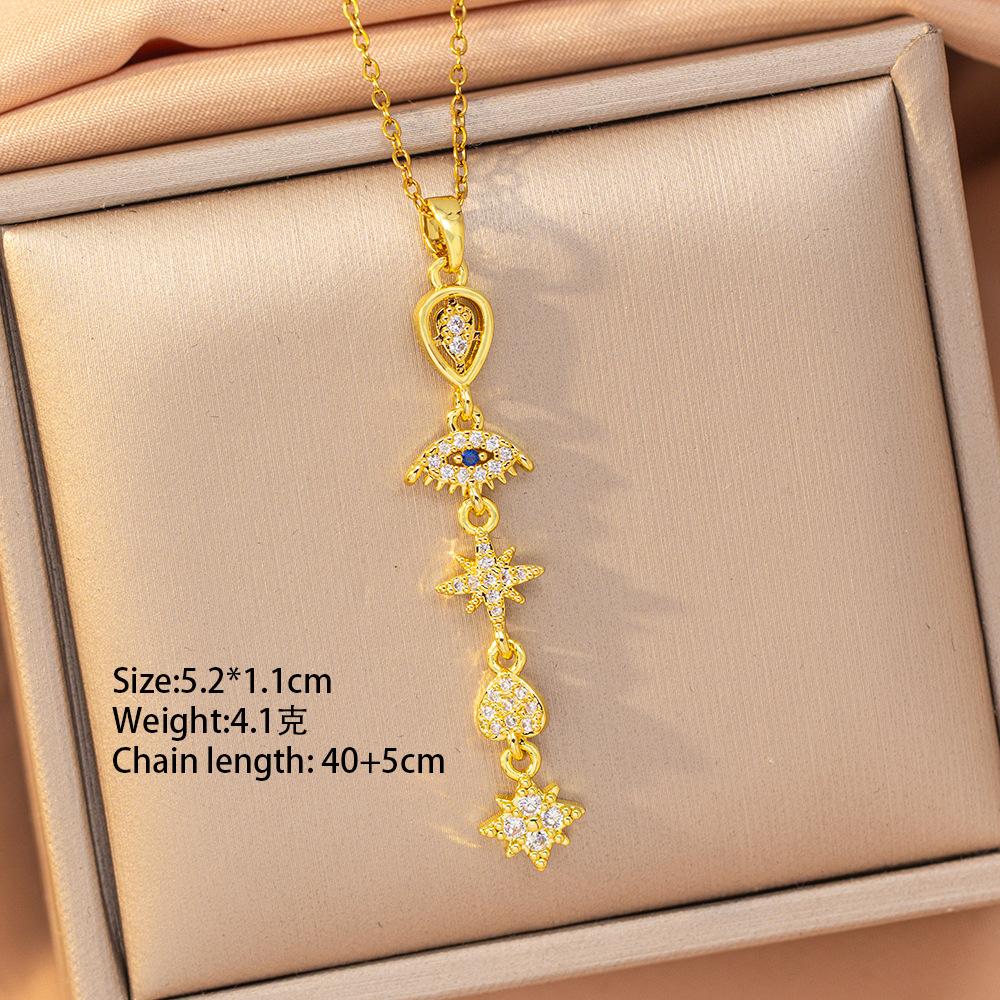 [Titanium Steel] Necklace Women's Copper Micro-inlaid Electroplating Advanced Sense Delicate Clavicle Chain Jewelry