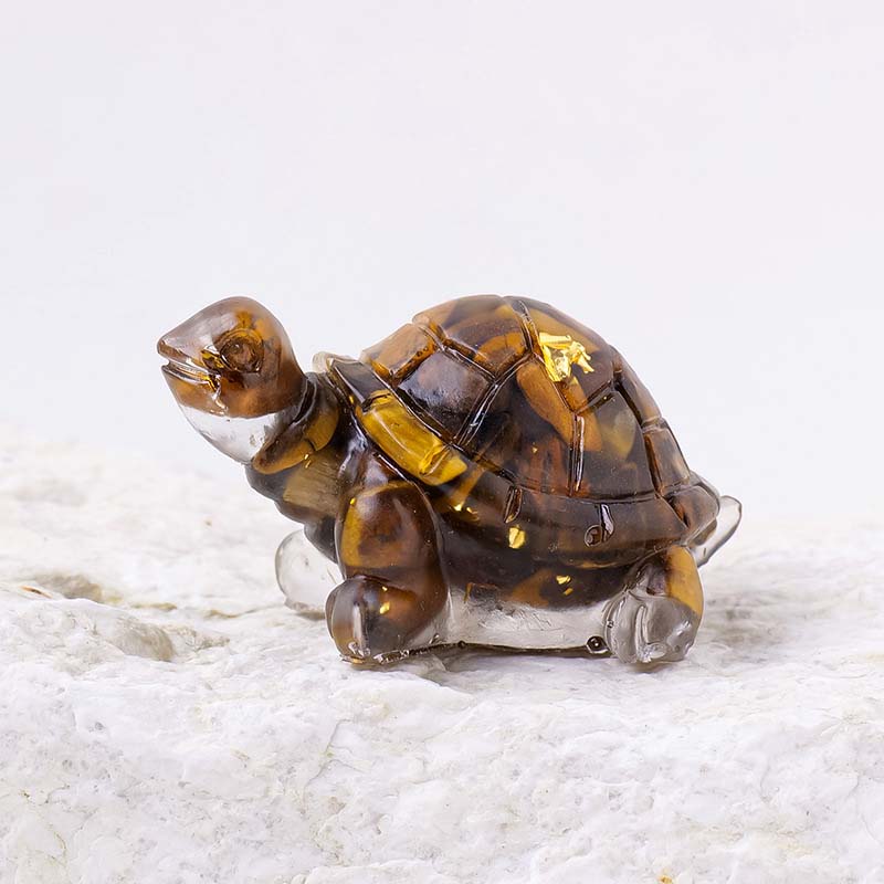 Turtle Natural Crushed Stone Decorative Ornament Crystal Raw Stone Animal Resin Drip Glue Craft Creative Jewelry Accessories
