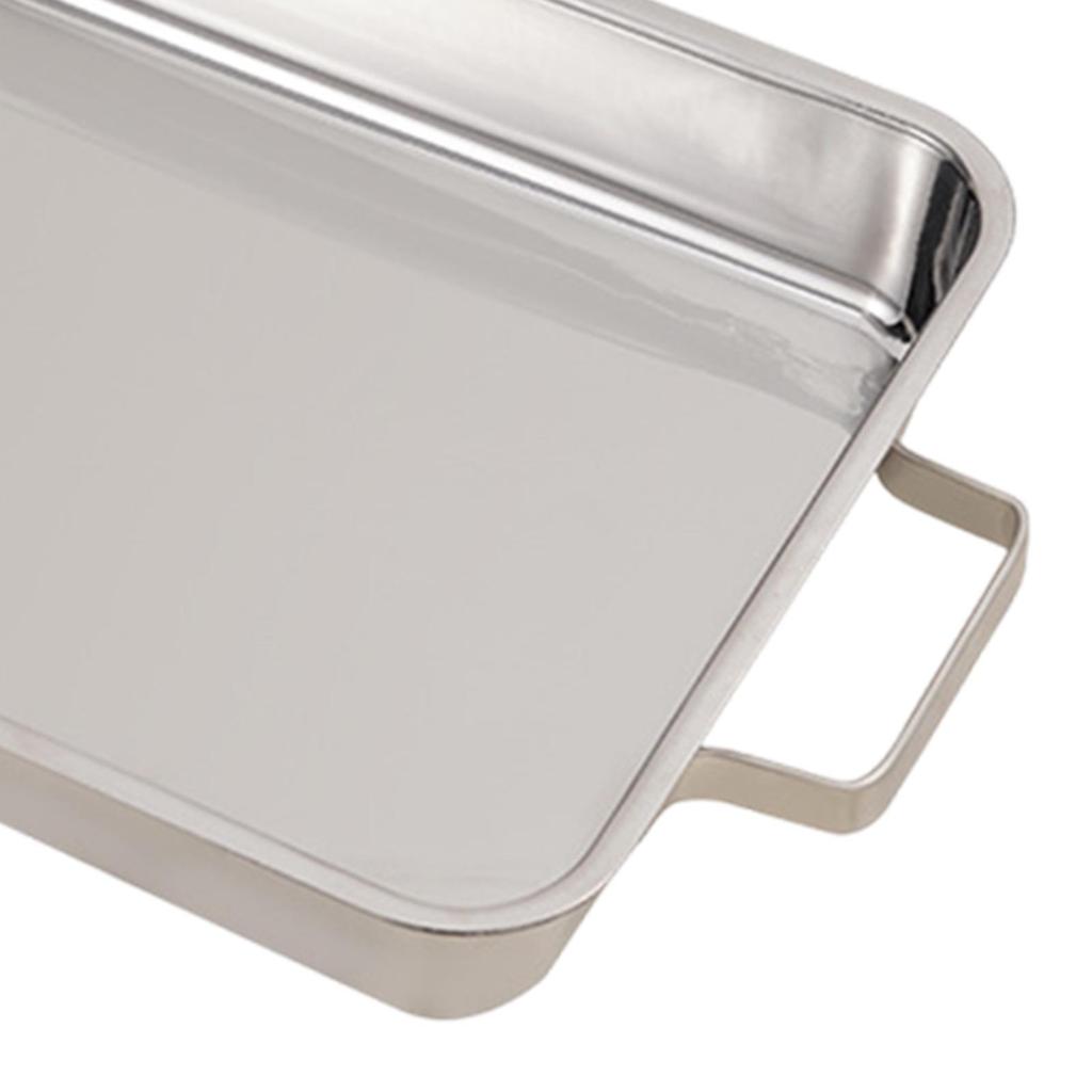 Stainless Steel Fish Baking Tray Sturdy Grill Plate for Meat Cooking Lasagna Silver M