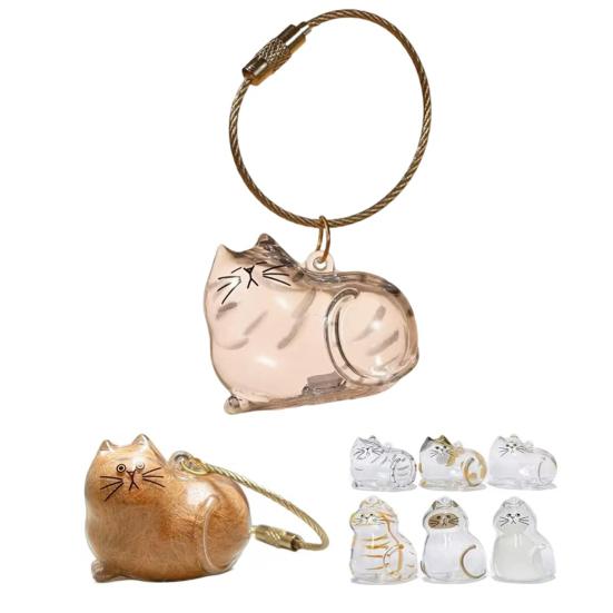 Cat Hair Storage Bottle Transparent Pet Fur Keepsake Keychain for Collecting Cat And Dog Hair Pet Memorial Gift