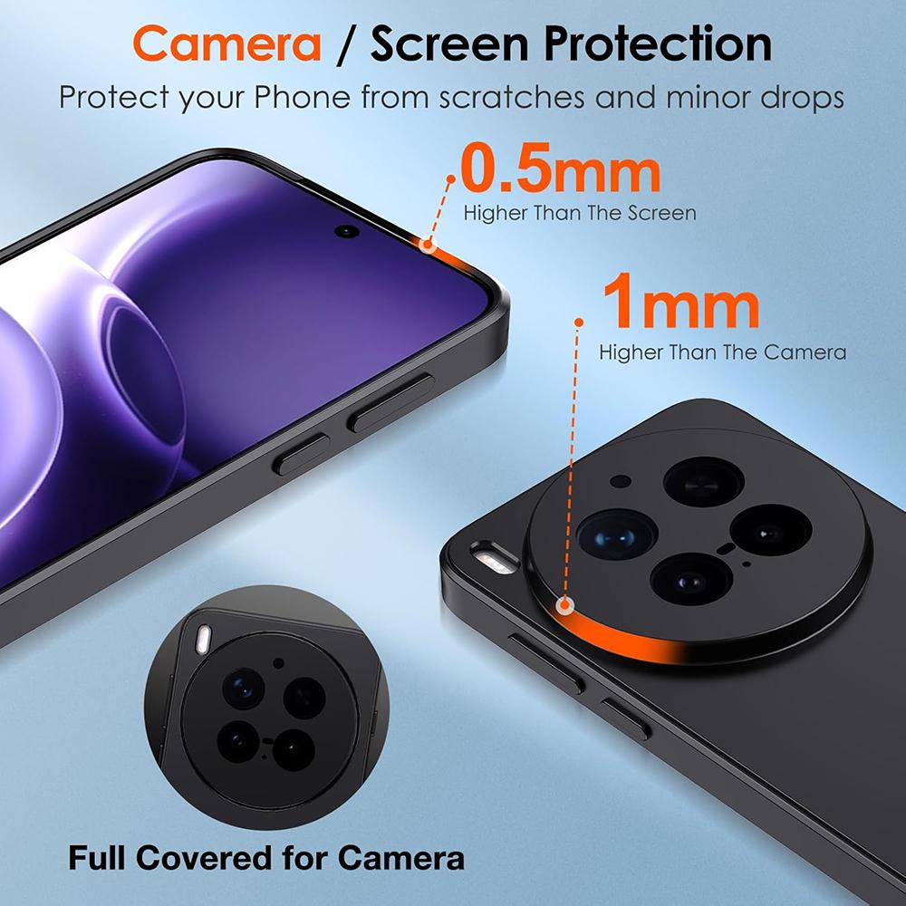 Ultra Thin Matte Silicone Soft Case For Vivo X300 X200 FE ProMini X200S X100 X100S X90 X80 X70 Pro Ultra Pro+ Black Cover Shell