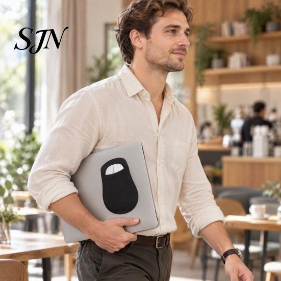 Stretchable Mouse Case for Notebook Wireless Sleeve Pouch, Self Adhesive Universal Storage Office Bag, Lycra Fabric Large Opening Holder Laptop