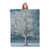Wash-ink landscape painting digital-printed polyester Bedroom velvet flannel soft sofa cover blanket Fleece sofa cover blankets