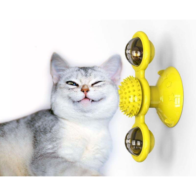 Windmill Spin, Cat Toy Wheel, Cat Teasing, Scratching, Fur Rubbing Device, Cat Brush, Pet Supplies