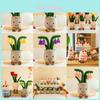 Plush Tulip Flower Succulent Potted Plant Ornament Home Furniture Decoration
