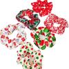 Bunte europäische & amerikanische Weihnachts-Satin-Scrunchies - Hochelastisches Haargummi & Kopfschmuck