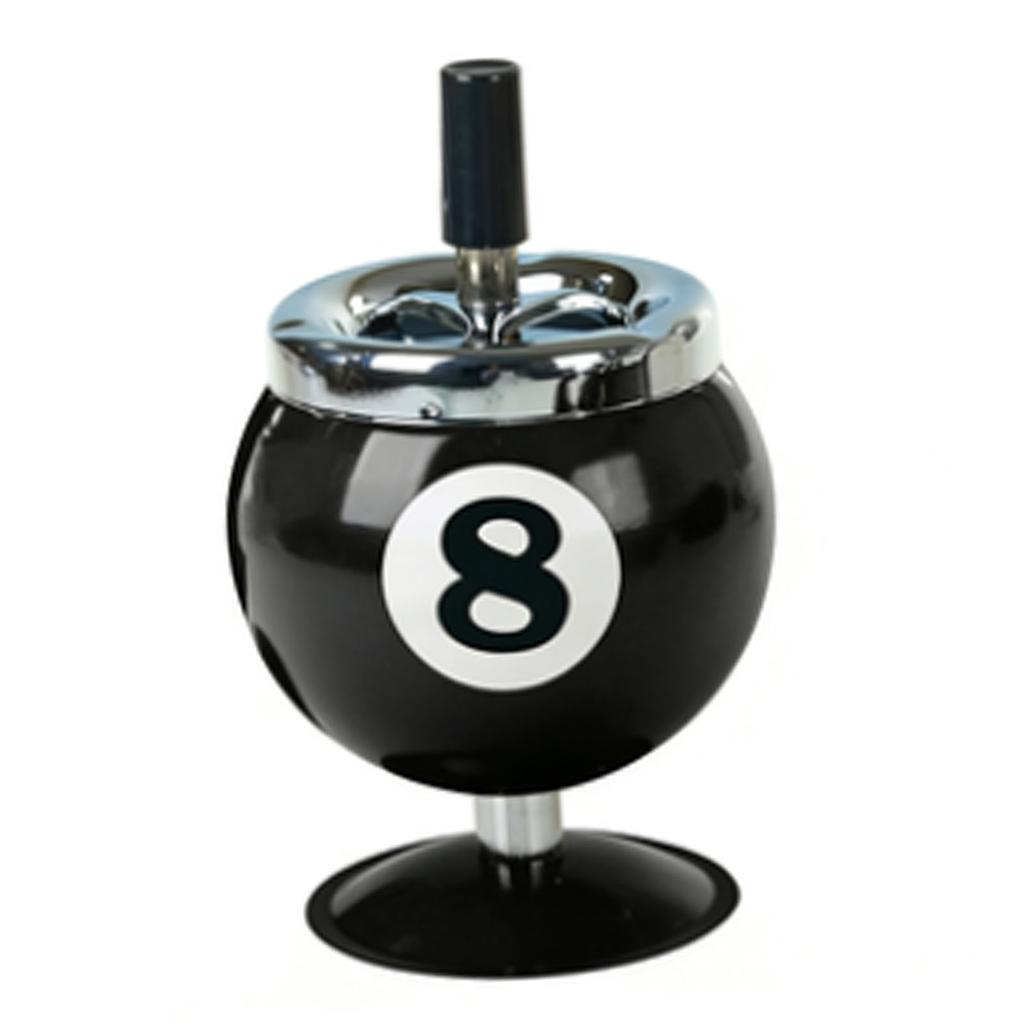 Stylish Metal Ashtray Billiards Shape Large Capacity Windproof Ashtray for Indoor Outdoor Use