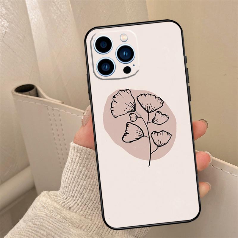 Abstract Plants Phone Case For iPhone 17 16 15 14 13 12 11 Pro Max mini 15 16 Plus 16e 17 Air Cover Coque