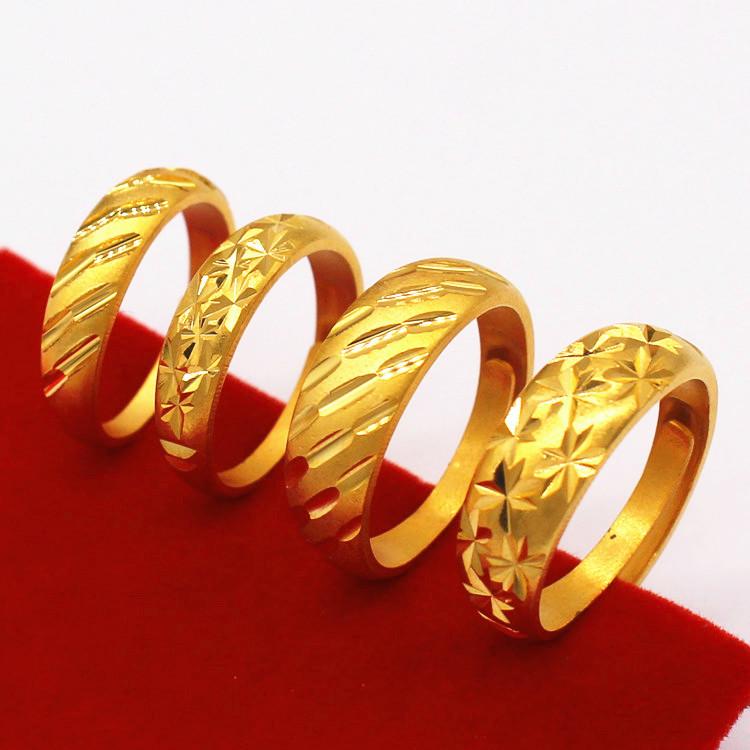 

2019 Stylish Vietnamese Gold-Plated Star Print Couple Rings