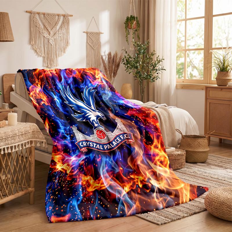 Coperta in Flanella con Stampa del Crystal Palace Calcio Morbida Calda Coperta da Divano/Letto per Casa Ufficio Camera da Letto