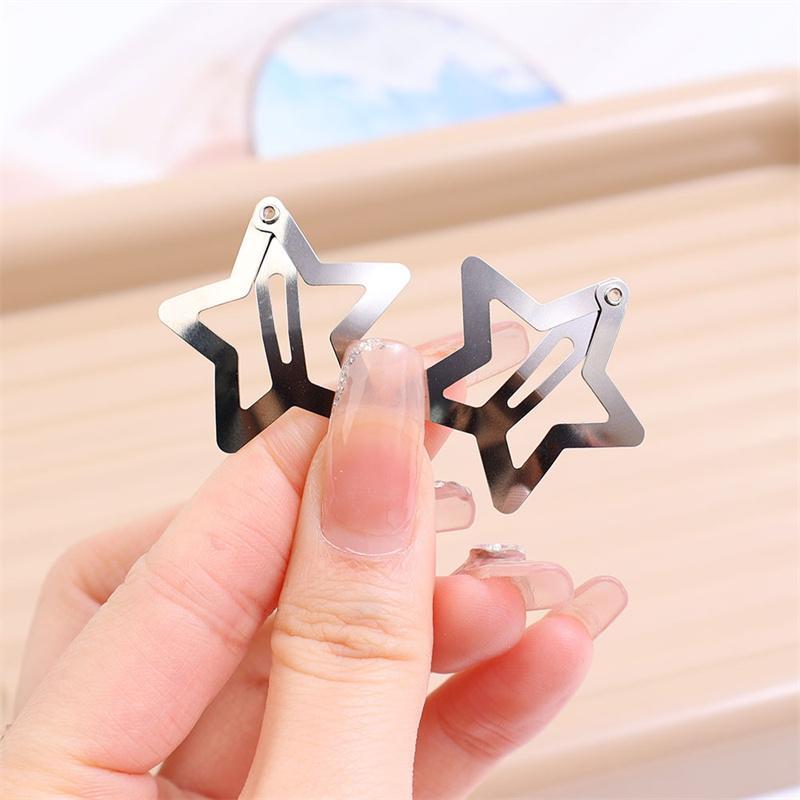 10/20/30pcs Metal Star Headwears Women Girls Y2K Silver Hair Clip Barrette Sweet Snap Bobby Pins Punk Hair Clips Accessories