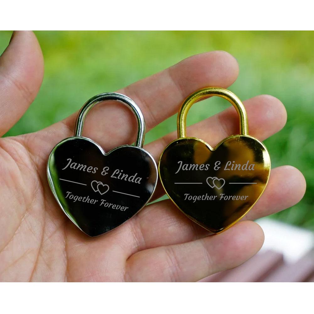 

1PC Colorful Personalized Text Couple Wishing Lock Wedding Birthday Trip Gift золотистий