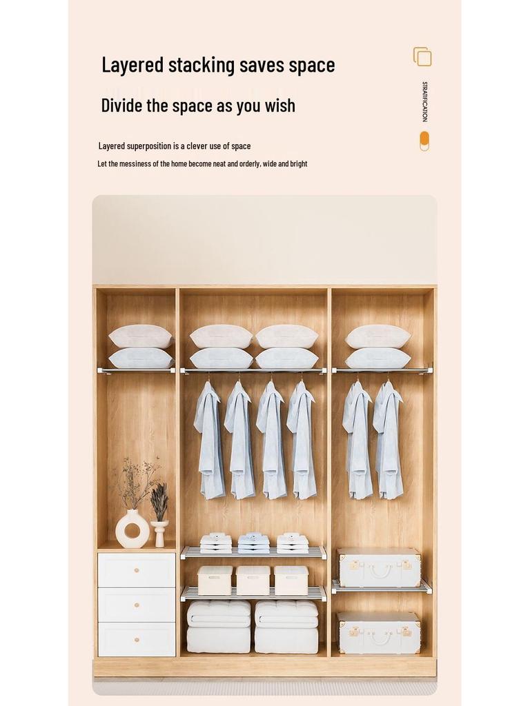 Multi-Layer Divider Cabinet & Telescopic Shoe Rack with Stainless Steel Sink Shelf