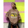 Fresh Hand Picked Lemon Printed Washed T-Shirts Women Summer Cotton T Shirt Comfortable Loose Short Sleeve Clothes