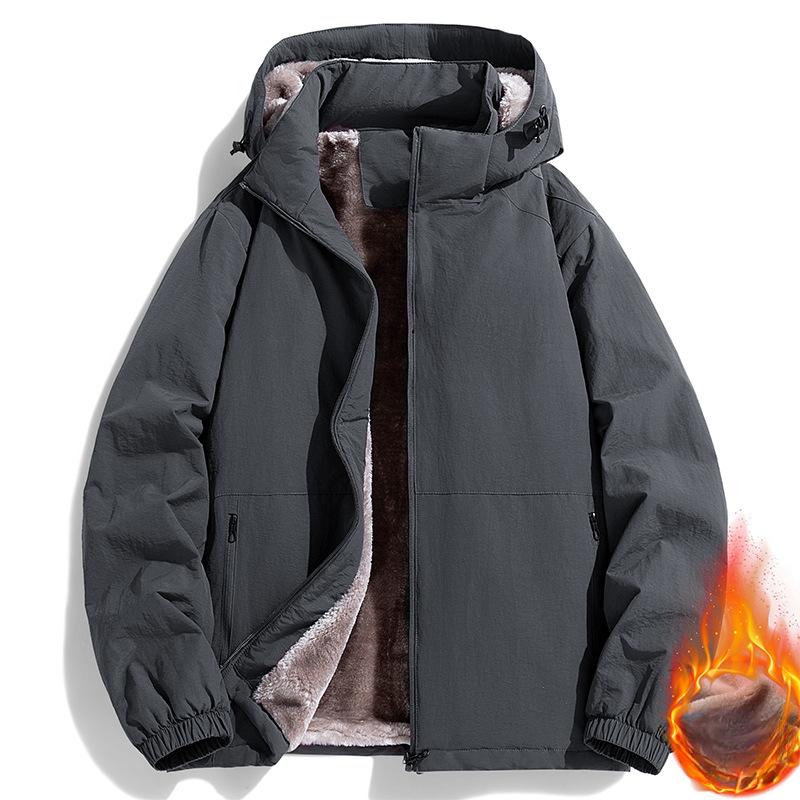 Jacket Couple Autumn and Winter Men's Plush Plus Thickened Women's Top Warm Windproof Cotton Jacket